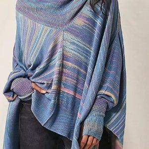 Free People Blue Poncho Tunic - Size XS/S